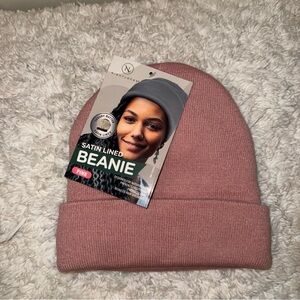 NWT Satin Lined Pink Beanie